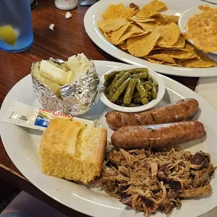 Pulled pork and sausage