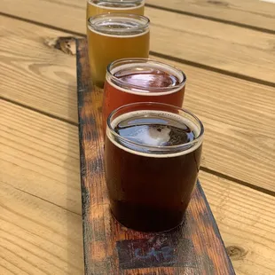 a flight of beers