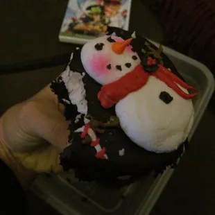 Candy cane creme filled chocolate cupcake. So yummy! 12/11/11