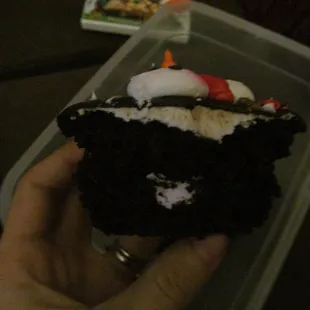 The lower filling is regular fill, the top filling under the ganache is the candy cane filling. 12/11/11