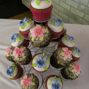 Chocolate toffee and strawberry cupcakes for my baby shower. So good!