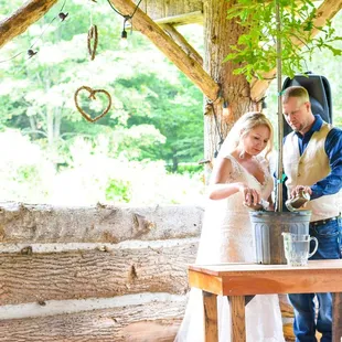 Carrie and Ron 2018 - 08-25 Memory Mountain ceremony tree planting