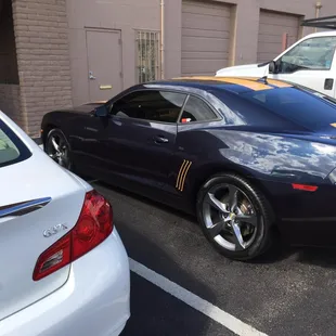 Wash, tires, rims, rim wheels polymer wax applied and finished with the windows