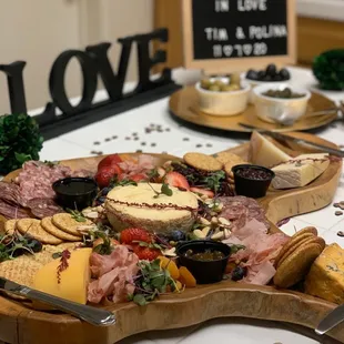 Charcuterie board (replaced on our own board)