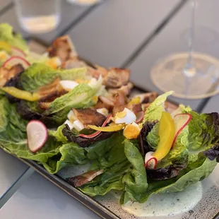 Little gem salad with chicken