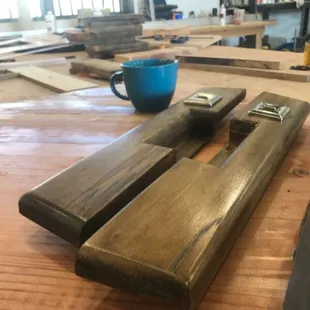 Custom armrests machined from Hickory for an early model Chevy Caprice