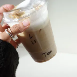 iced latte with low fat milk