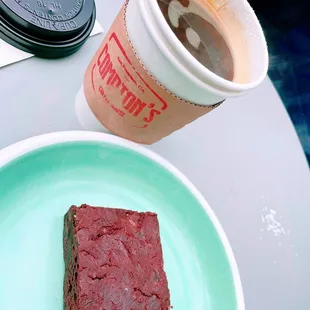 Americano + double chocolate brownie. Treat for the holidays
