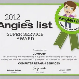 Super Service Award 2012