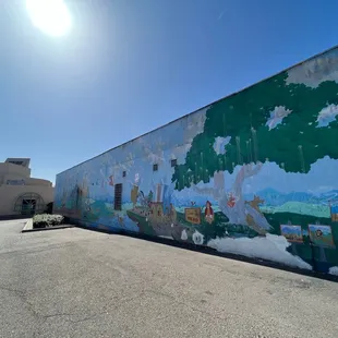 a mural on the side of a building