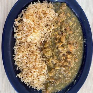 Chicarron Prensado with all rice