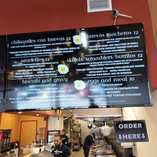 Menu and kitchen