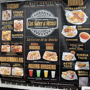 Main Menu upon arrival! Different meat choices. Drinks and the only dessert is the banana nutella Empanada.