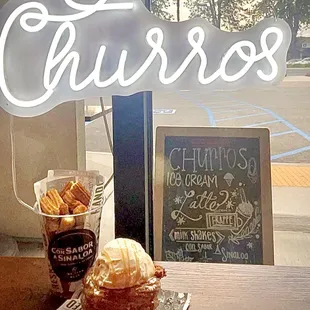 Churro bowl and mini bites.