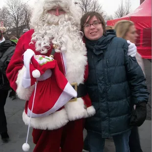 My step son took a photo with Santa!