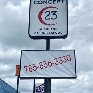 The sign you&apos;ll see on the outside of the building when arriving