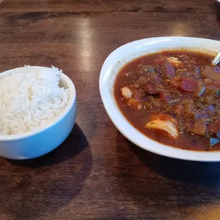Gumbo and rice; good eating!