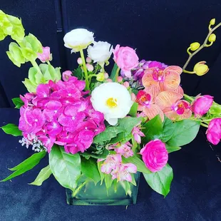 Orchids, Ranunculus, Hydrangeas