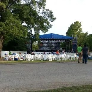 Concert in the Gardens tonight.  Temperatures in the 90s, but a nice breeze is making for a pleasant evening.