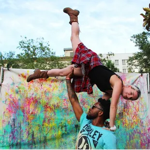 @TheMilsEdition Doing a little #AcroYoga at #CIPSAC. Thanks Zayn @thepeopleofsacramento for the great shot.