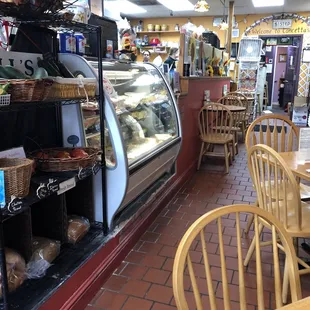 the interior of a bakery