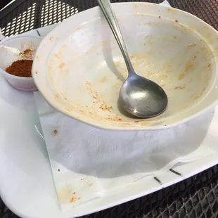 What was left of cream of crab soup.