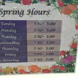 Spring hours