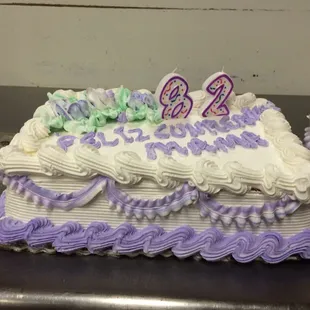 two birthday cakes on a table
