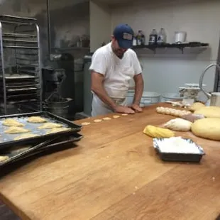 Making some bread for the day