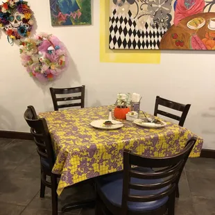 a table set for two