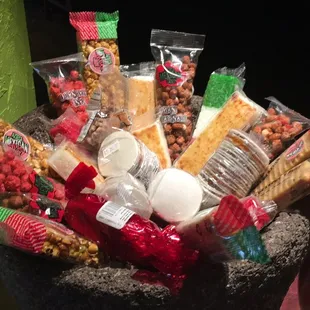 a variety of snacks