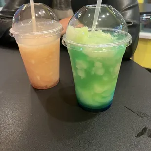 two drinks on a table