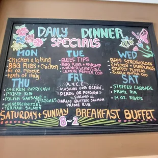 Menu as of August 2022.