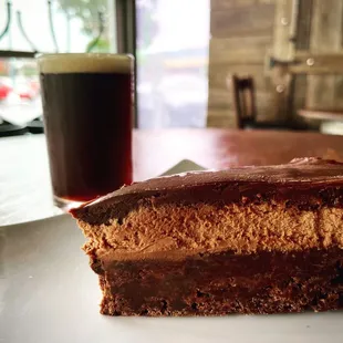 Way-too-much chocolate cake.