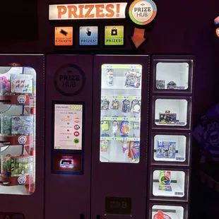 a vending machine with prizes