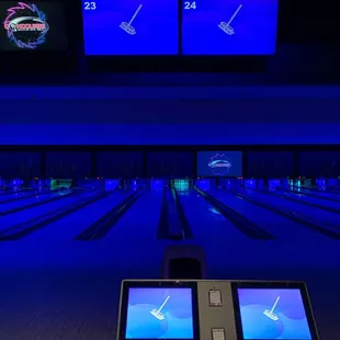 bowling lanes and bowling ball