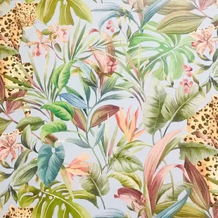 Wall paper in the woman&apos;s bathroom was cute