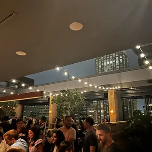 a large group of people at a party