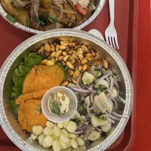Lomo Saltado and ceviche