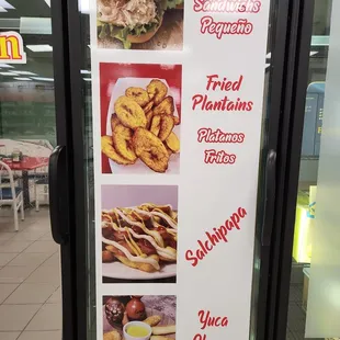 Menú items