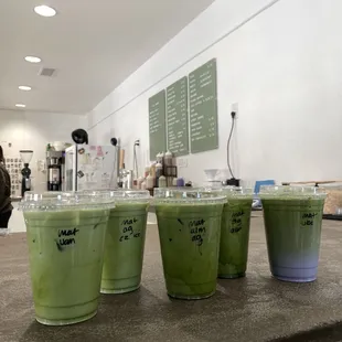Matcha lattes