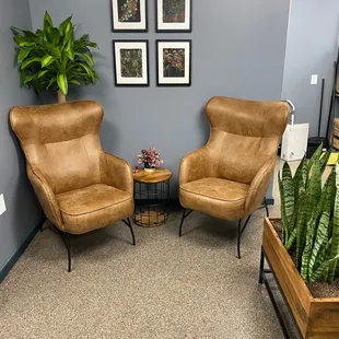 two chairs in a waiting room