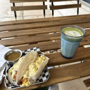 Real ceremonial grade matcha! Incredible breakfast tacos.