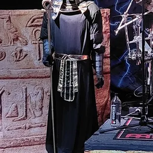 a man dressed as an egyptian warrior