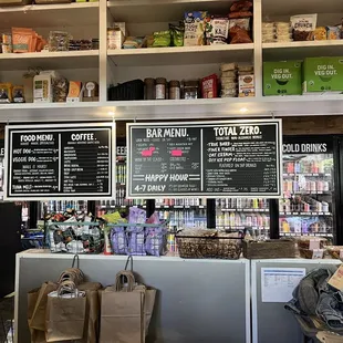 menus on the wall of the store