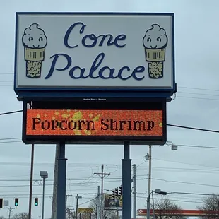 the sign for cone palace