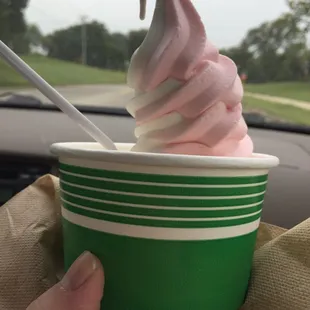 Strawberry-vanilla swirl