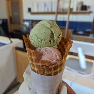 Pistachio and strawberry...perfect summer combo