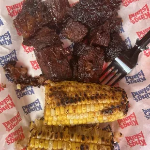 Burnt ends and corn