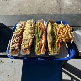 Chicago, Coney, New York dogs and small fry.